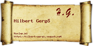 Hilbert Gergő névjegykártya